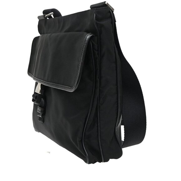 PRADA MILANO Logo Tessuto Shoulder Bag Nylon Leather Black Italy 87KA725 - Picture 4 of 16